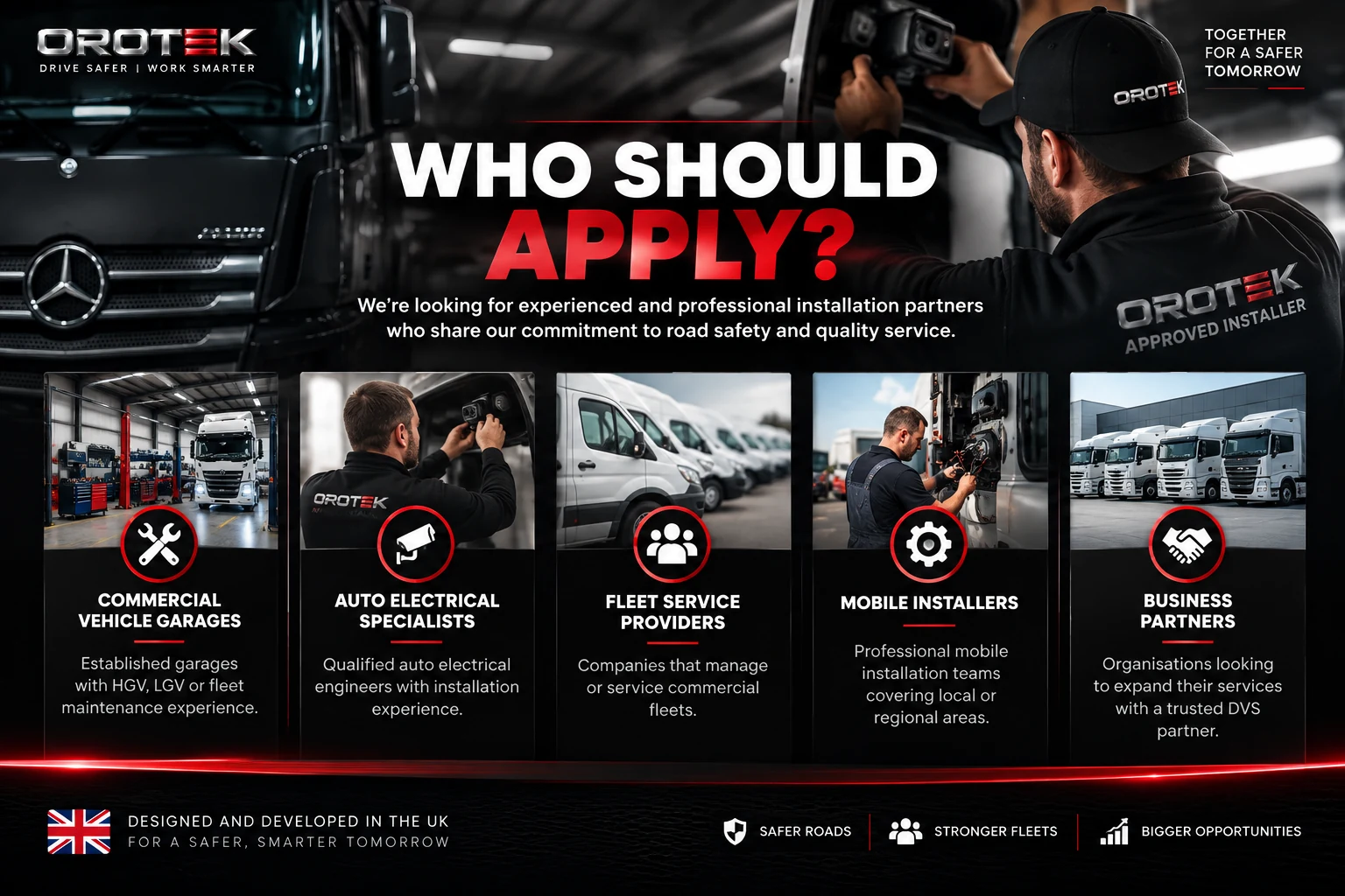 Professional commercial vehicle electronics installer